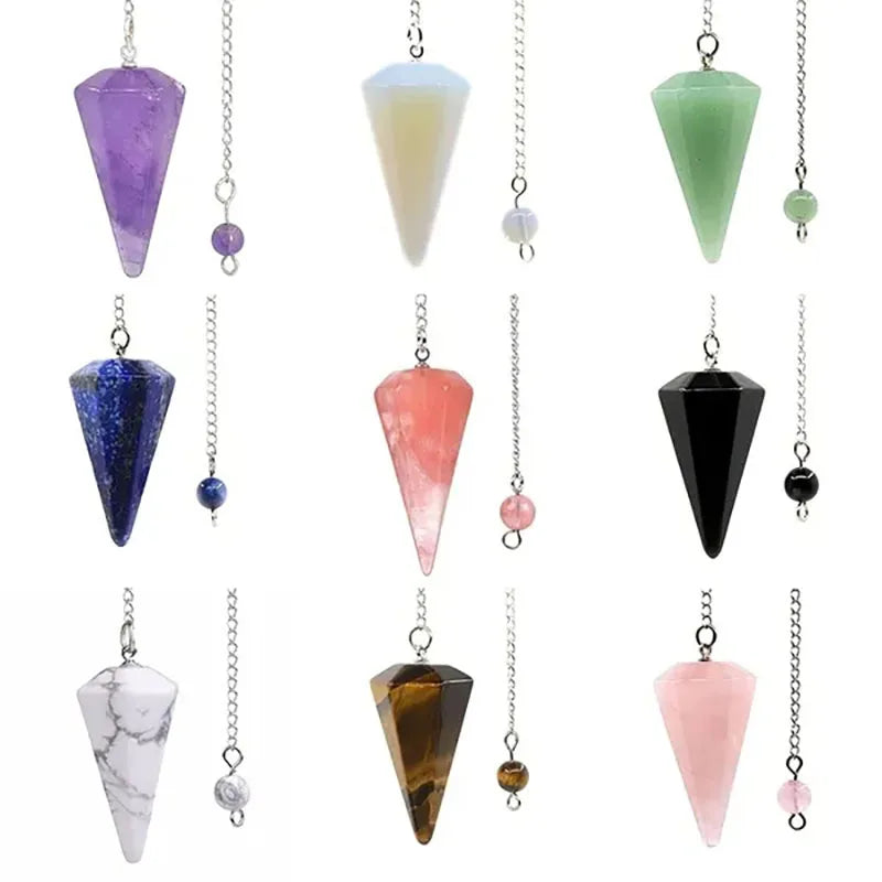 Natural Stone Pendulum Pendants For Divination