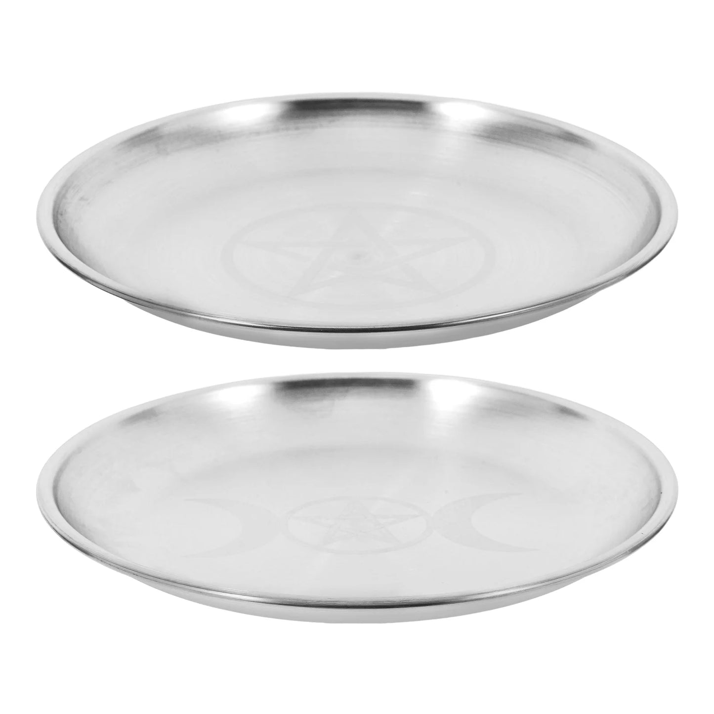 Pentagram Moon Altar Offering Plate/Bowl 2 pcs