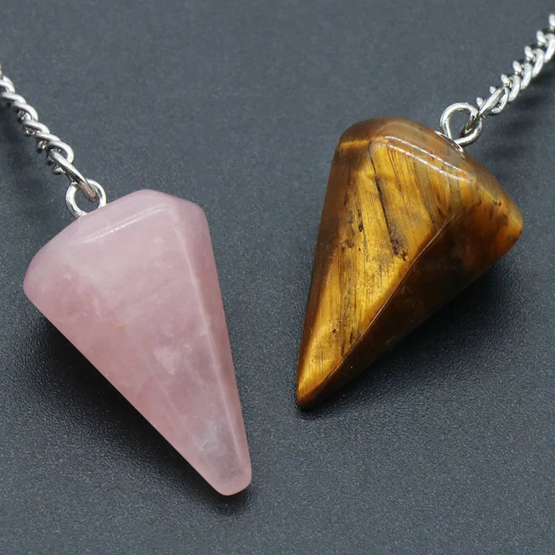 Natural Stone Pendulum Pendants For Divination