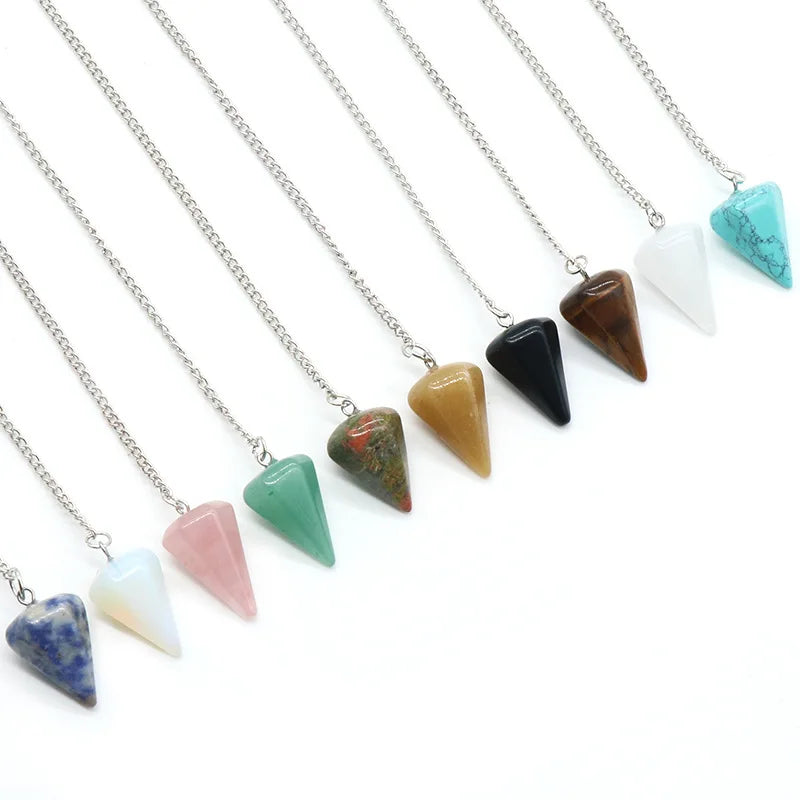 Natural Stone Pendulum Pendants For Divination