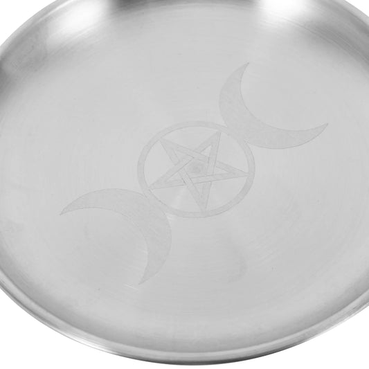 Pentagram Moon Altar Offering Plate/Bowl 2 pcs