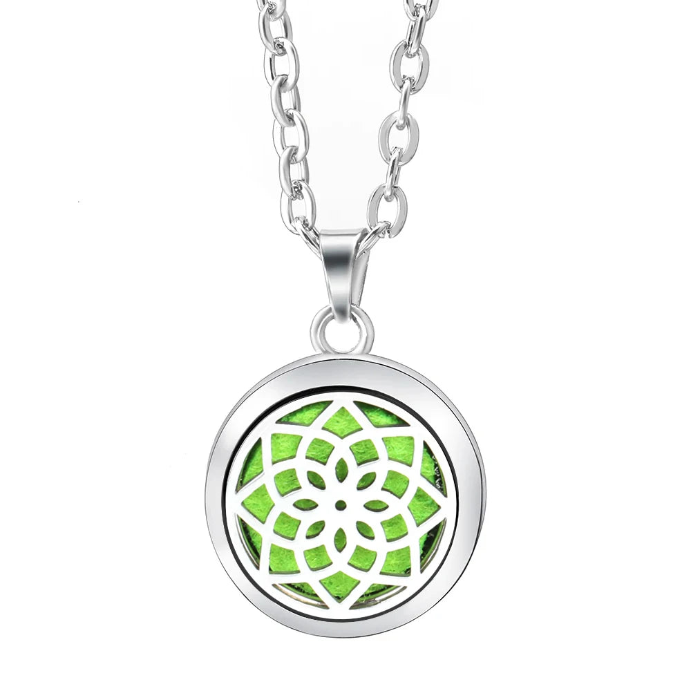 Stainless Steel Aromatherapy Essential Oil Diffuser Necklace