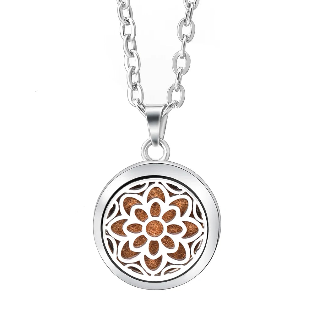 Stainless Steel Aromatherapy Essential Oil Diffuser Necklace